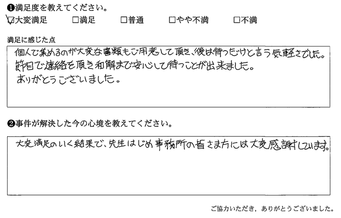 大変な資料もご用意して頂き、後は待つだけと言う気軽さでした